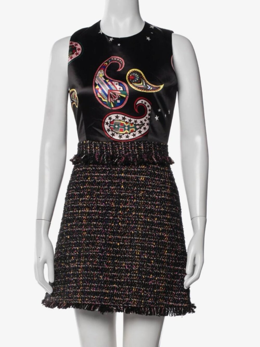 NWT MSGM Paisley Wool Blend Black Mini Dress - Picture 2 of 3